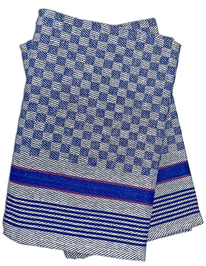 Grubentuch (10er Pack) in Blue-Grey Checked, Größe 45 x 90 cm