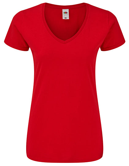 Ladies´ Iconic 150 V Neck T in Red, Größe XXL