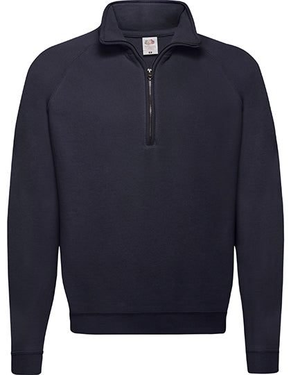 Classic Zip Neck Sweat in Deep Navy, Größe 3XL