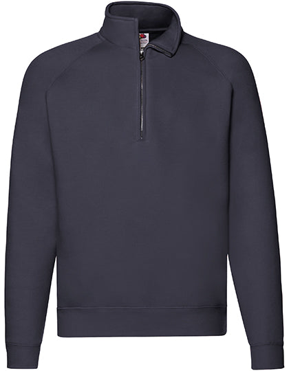 Premium Zip Neck Raglan Sweat in Deep Navy, Größe 4XL
