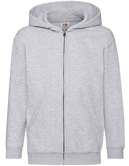 Kids´ Classic Hooded Sweat Jacket in Heather Grey, Größe 164