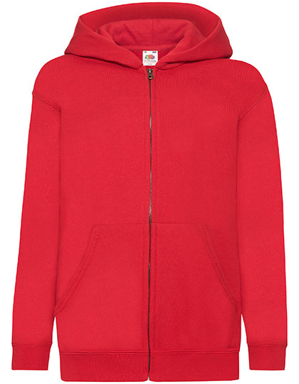Kids´ Classic Hooded Sweat Jacket in Red, Größe 164