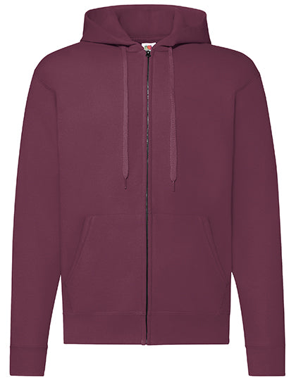 Classic Hooded Sweat Jacket in Burgundy, Größe XXL