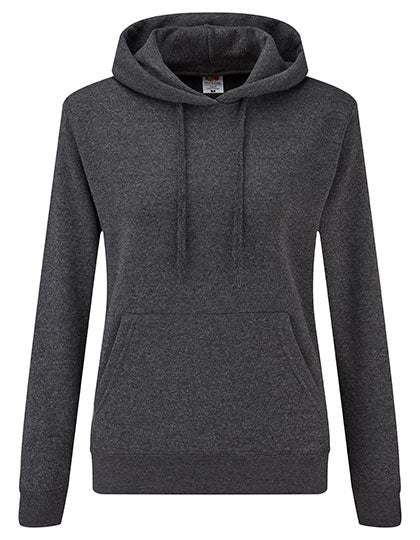 Ladies´ Classic Hooded Sweat in Dark Heather Grey, Größe XXL