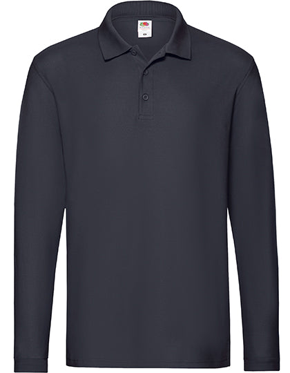 Premium Long Sleeve Polo in Deep Navy, Größe 3XL