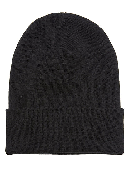 Heavyweight Organic Long Beanie in Black, Größe One Size