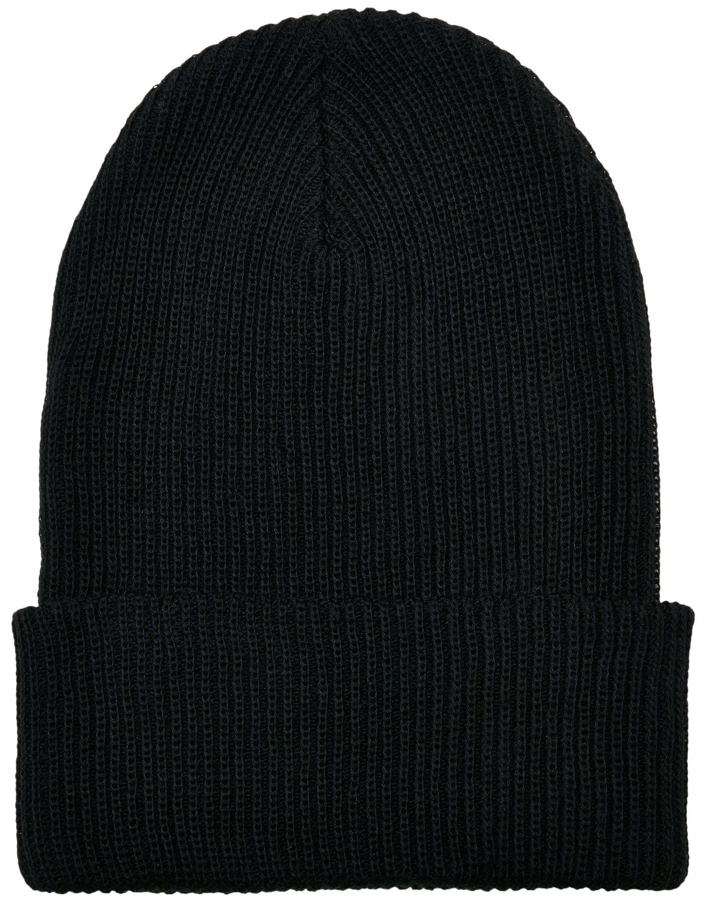 Recycled Yarn Ribbed Knit Beanie in Black, Größe One Size