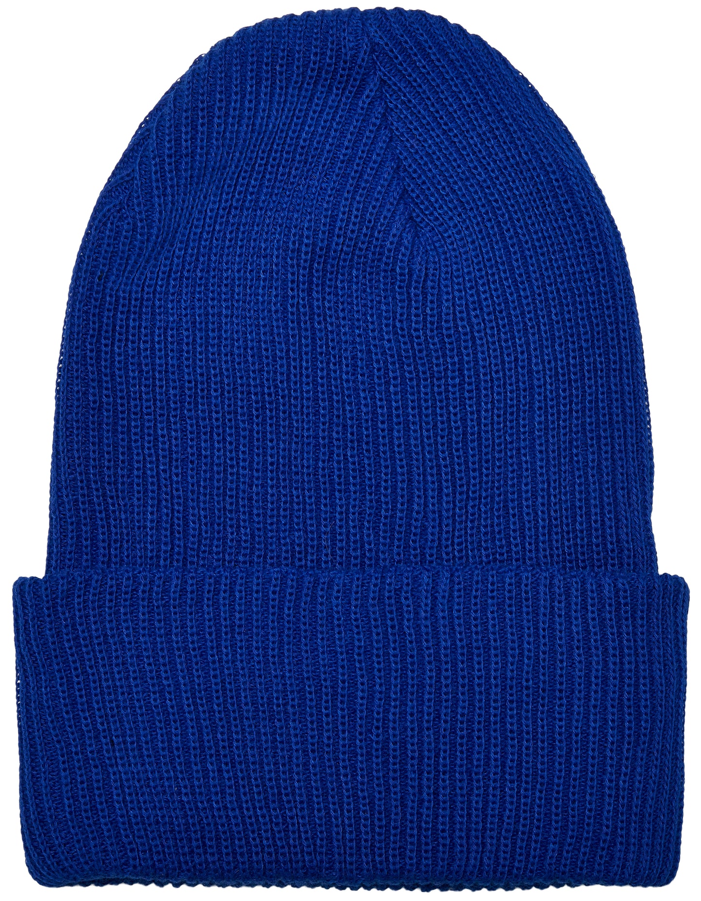 Recycled Yarn Ribbed Knit Beanie in Royal, Größe One Size