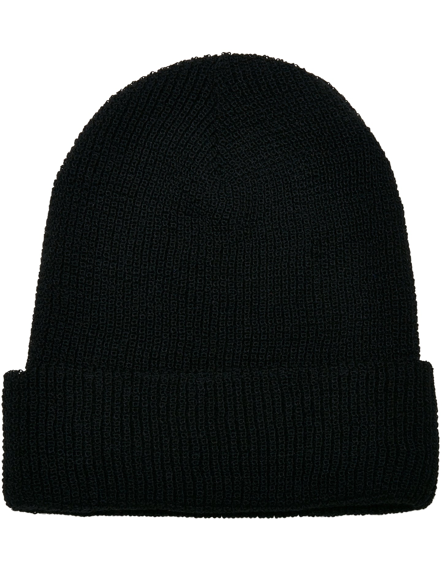 Recycled Yarn Waffle Knit Beanie in Black, Größe One Size