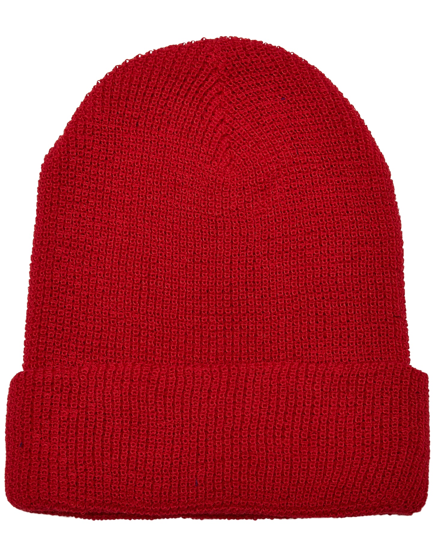 Recycled Yarn Waffle Knit Beanie in Red, Größe One Size