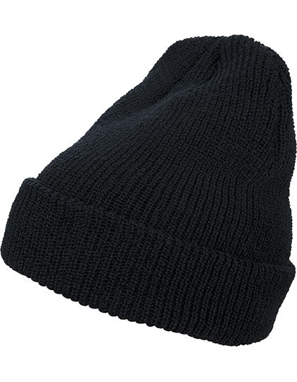 Long Knit Beanie in Black, Größe One Size