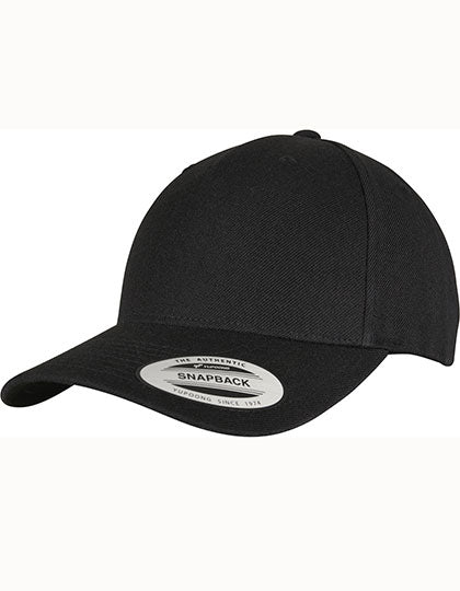 YP Classics 5-Panel Premium Curved Visor Snapback Cap in Black, Größe One Size