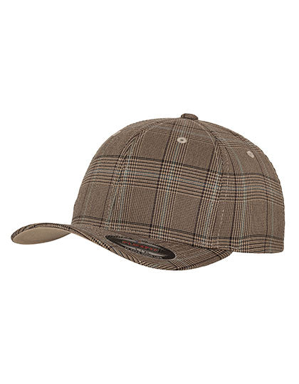 Flexfit Glen Check Cap in Brown, Größe L/XL