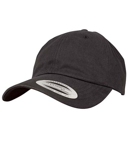 Peached Cotton Twill Dad Cap in Black, Größe One Size