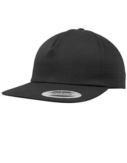 Unstructured 5-Panel Snapback in Black, Größe One Size