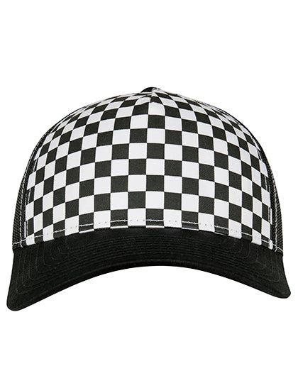 Checkerboard Retro Trucker in Black, Größe One Size
