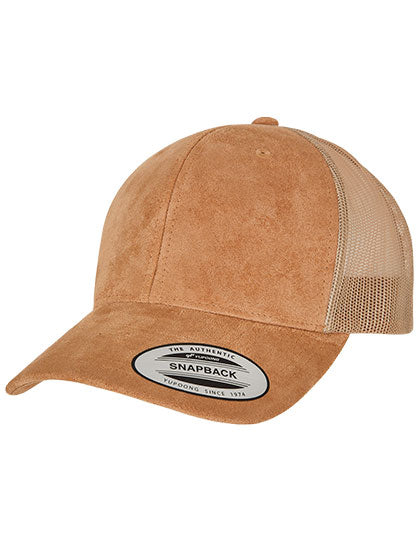 Suede Leather Trucker Cap in Khaki, Größe One Size