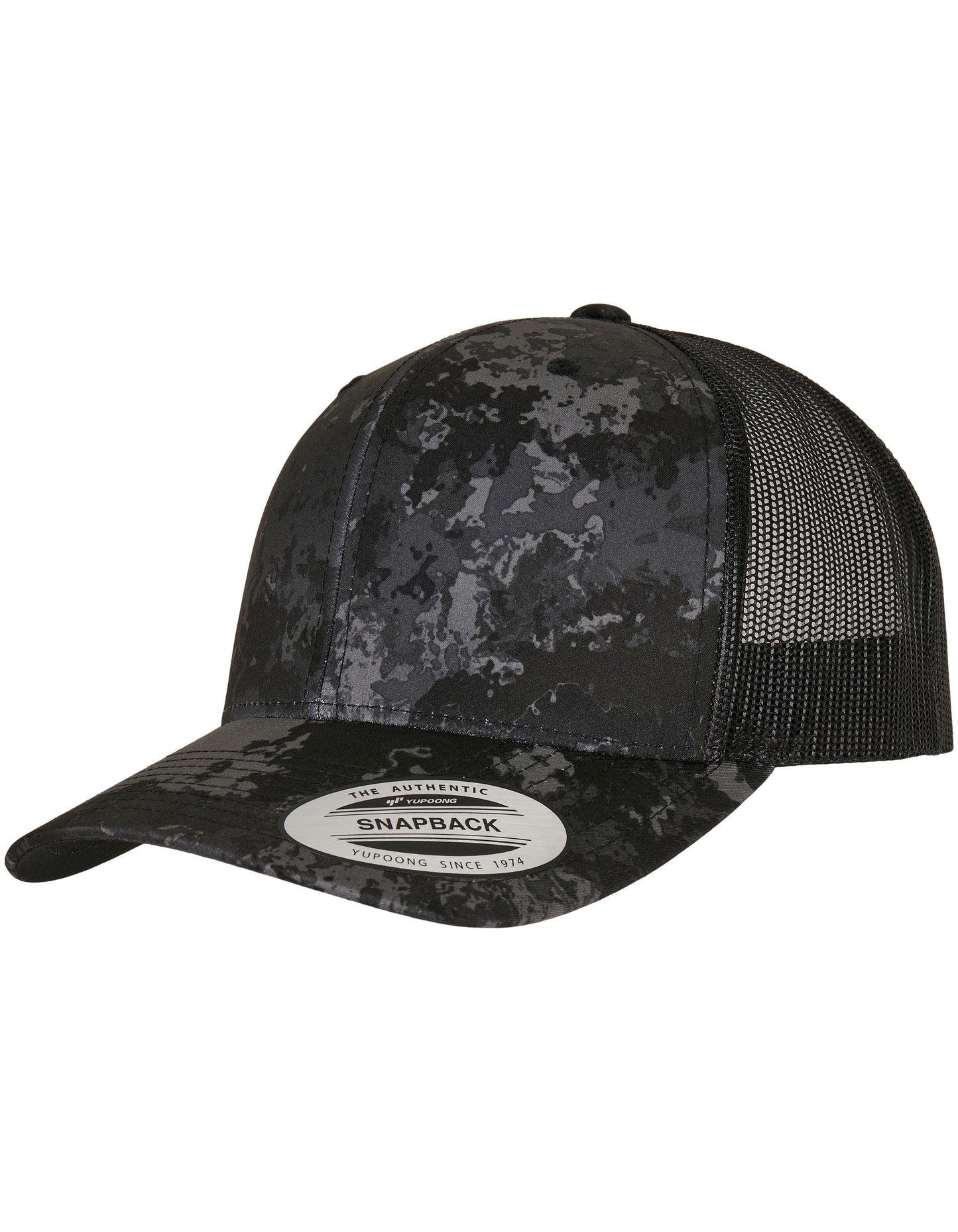 YP Classics® Veil Camo™ Retro Trucker Cap in Poseidon Black, Größe One Size