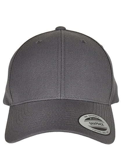Premium Curved Visor Snapback Cap in Dark Grey, Größe One Size