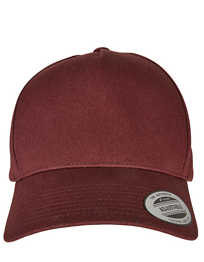 5-Panel Curved Classic Snapback in Burgundy, Größe One Size