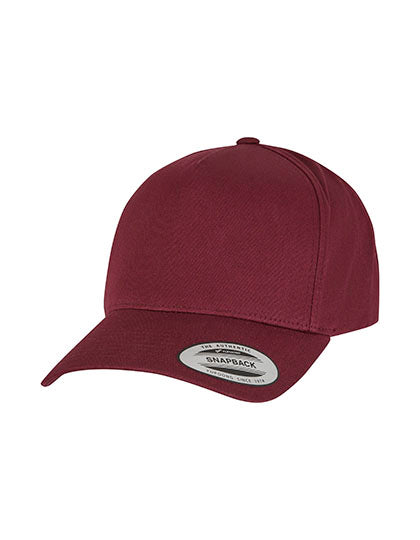 5-Panel Curved Classic Snapback in Maroon, Größe One Size