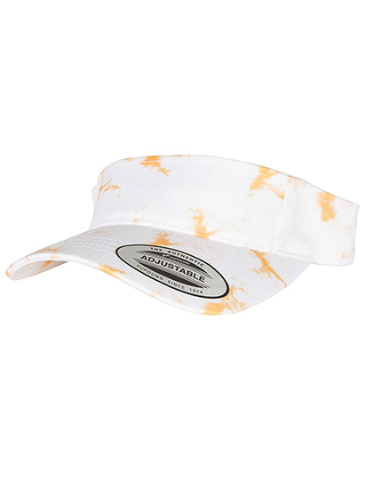 Batik Dye Curved Visor Cap in Orange-White, Größe One Size