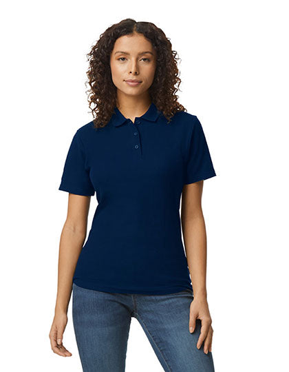 Softstyle® Women´s Piqué Polo in Navy, Größe XXL