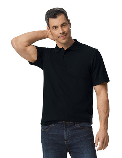 Softstyle® Adult Piqué Polo in Black, Größe 4XL