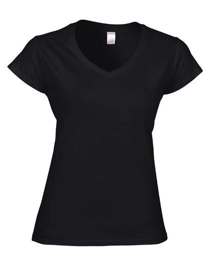 Softstyle® Women´s V-Neck T-Shirt in Black, Größe XXL