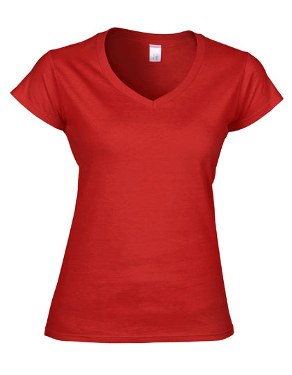 Softstyle® Women´s V-Neck T-Shirt in Red, Größe XXL