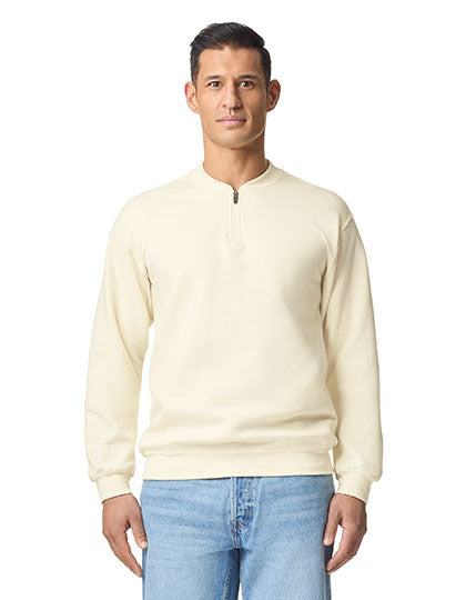 Softstyle® Midweight Adult Fleece 1/4 Zip Sweatshirt in Off White, Größe XXL