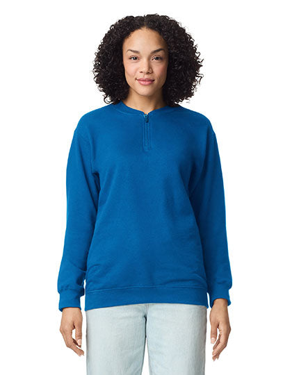 Softstyle® Midweight Adult Fleece 1/4 Zip Sweatshirt in Royal, Größe XXL