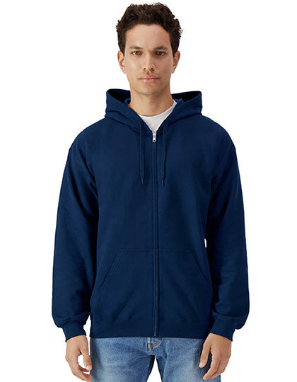 Softstyle® Midweight Fleece Adult Full Zip Hooded Sweatshirt in Navy, Größe 4XL