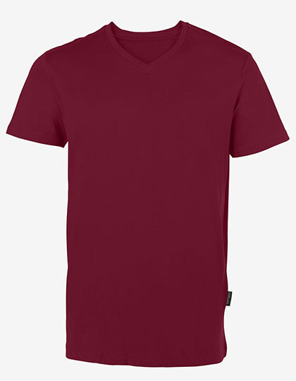Men´s Luxury V-Neck Tees in Bordeaux, Größe 5XL