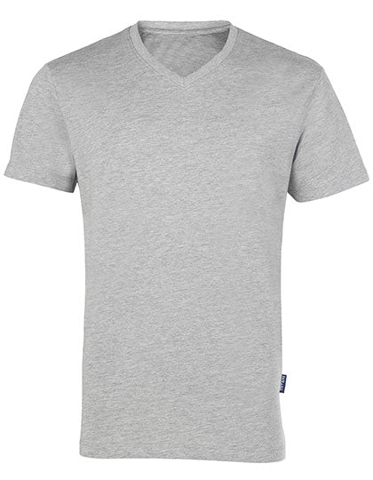 Men´s Luxury V-Neck Tees in Grey Melange, Größe 6XL
