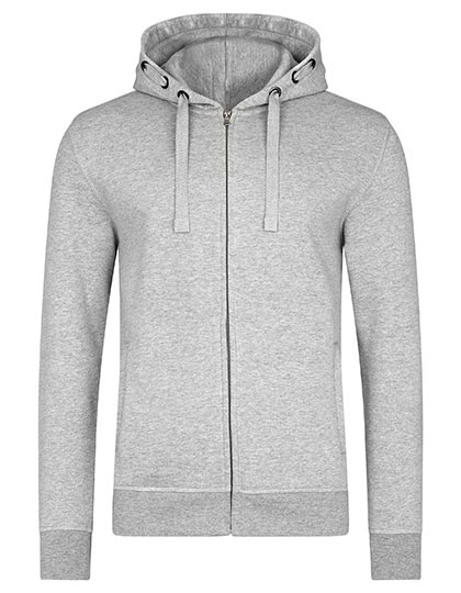 Men´s Premium Hooded Jacket in Grey Melange, Größe 6XL