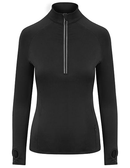 Women´s Cool-Flex 1/2 Zip Top in Jet Black, Größe XL