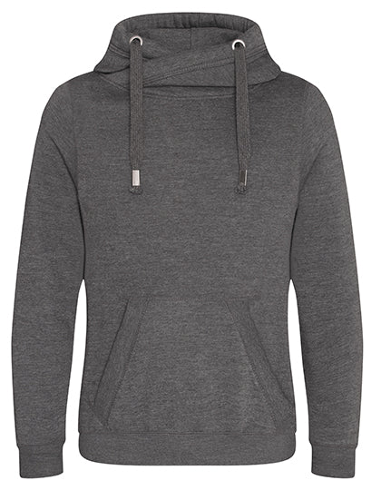 Cross Neck Hoodie in Charcoal (Heather), Größe XS