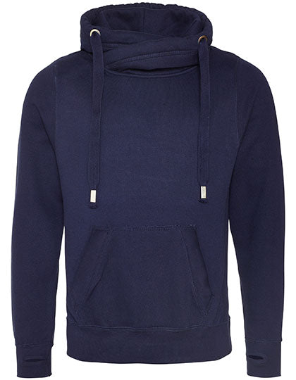 Cross Neck Hoodie in Oxford Navy, Größe XS