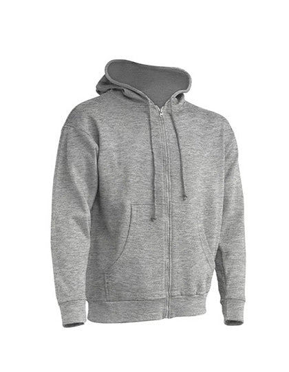 Zipped Hooded Sweater in Grey Melange, Größe XXL