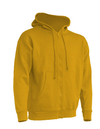 Zipped Hooded Sweater in Mustard, Größe XXL