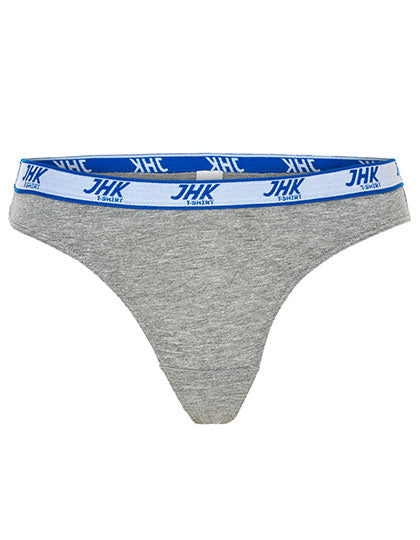 Ladies´ Thong (3 Pack) in Grey Melange, Größe XXL