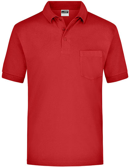 Polo-Piqué Pocket in Red, Größe 3XL