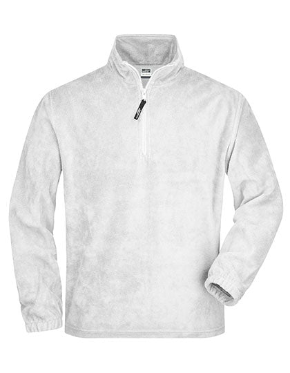 Half-Zip Fleece in White, Größe XXL