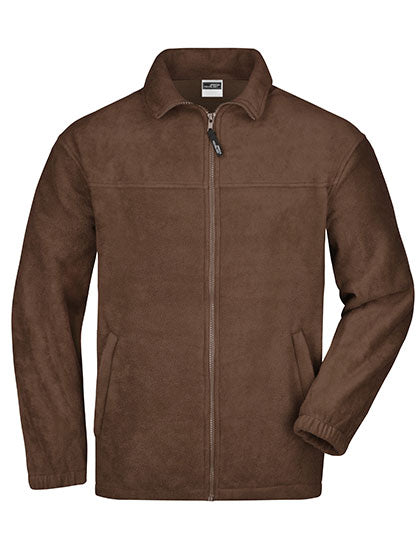 Full-Zip Fleece in Brown, Größe 4XL