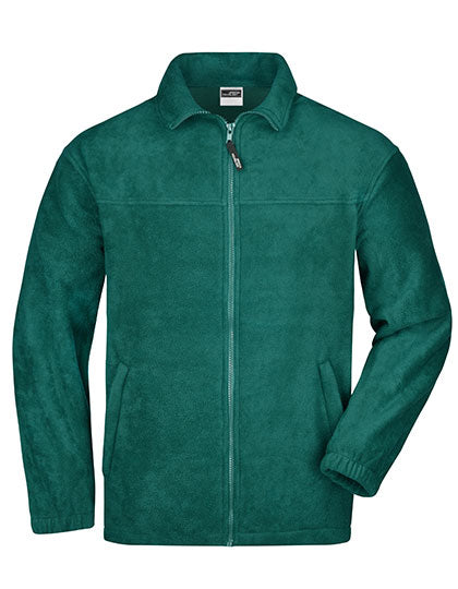 Full-Zip Fleece in Dark Green, Größe 4XL