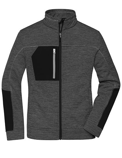 Ladies´ Structure Fleece Jacket in Black Melange, Größe 4XL