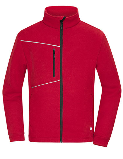 Fleece Jacket - Corduroy Look in Red, Größe 4XL