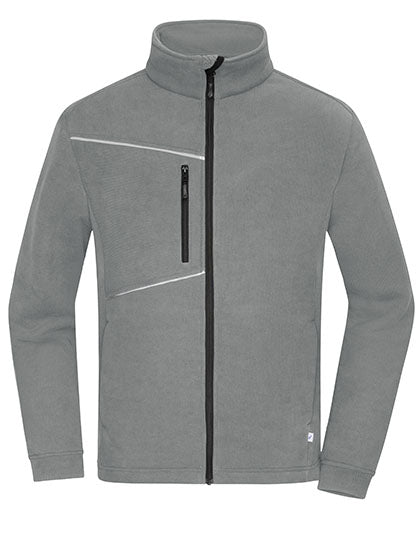 Fleece Jacket - Corduroy Look in Steel Grey, Größe 4XL