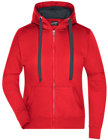 Ladies´ Hooded Jacket in Red, Größe XXL